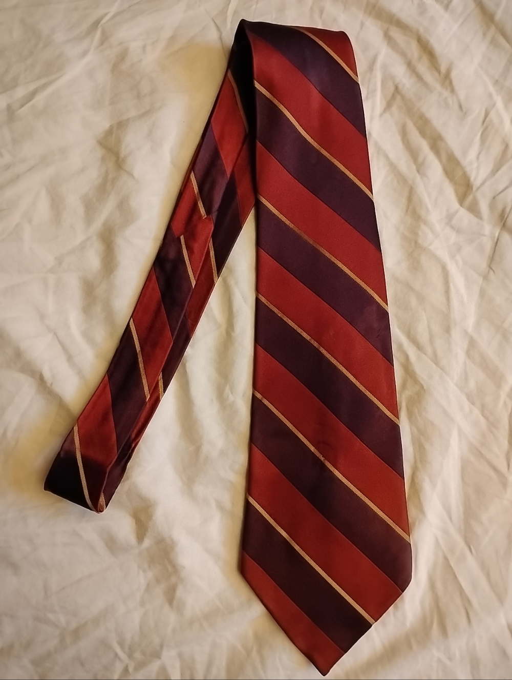 California Tie Shops Tie Mahogany Striped Necktie Tie Vintage